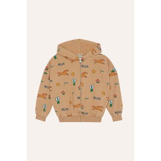 The Campamento horses allover zipped sweatshirt // camel
