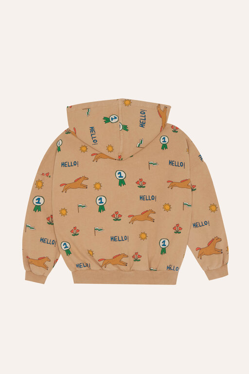 The Campamento horses allover zipped sweatshirt // camel