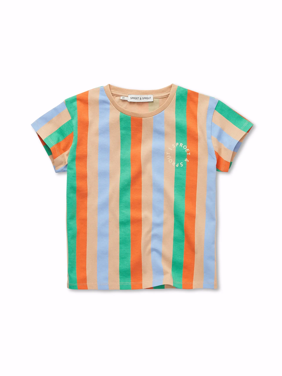 Sproet & sprout t-shirt vertical stripes // sand
