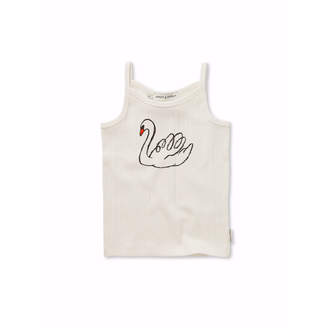 Sproet & sprout girls spaghetti top swan // off-white