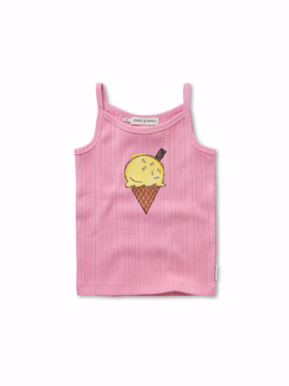 Sproet & sprout girls spaghetti top ice cream // podium pink