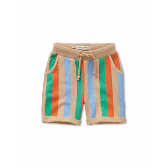 Sproet & sprout sweat shorts multi colour stripes // sand