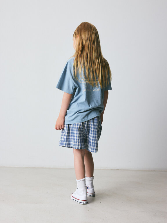 Brunobruno nanna t-shirt // dusty blue skateboard