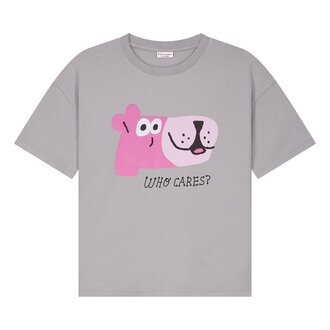 Daily Brat who cares t-shirt // ultimate grey