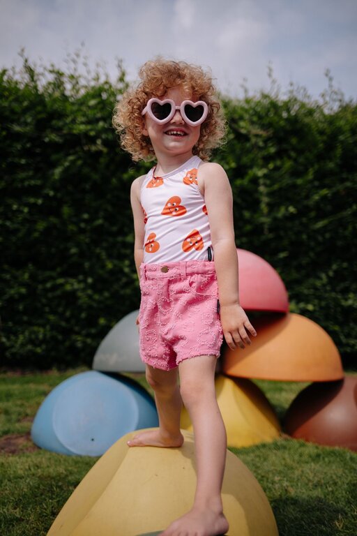 Daily Brat patty heart swim suit // pink