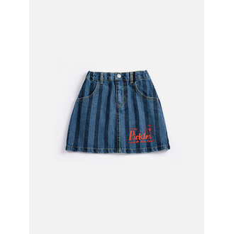 Bobo Choses pickles the dog striped denim skirt // kids