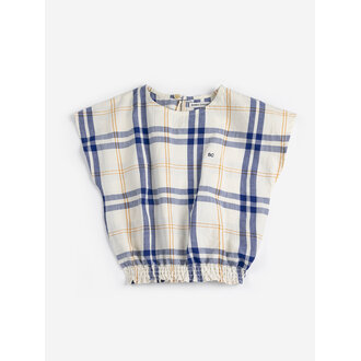 Bobo Choses fun tartan woven top // kids