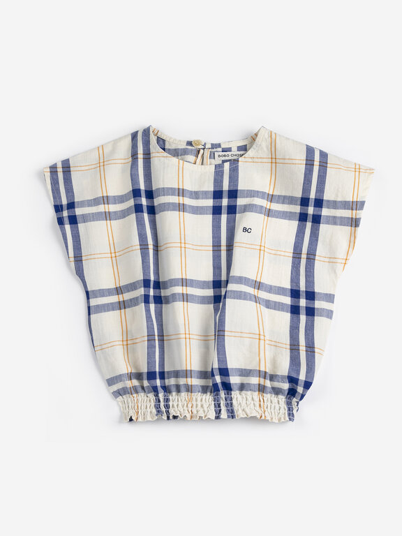 Bobo Choses fun tartan woven top // kids