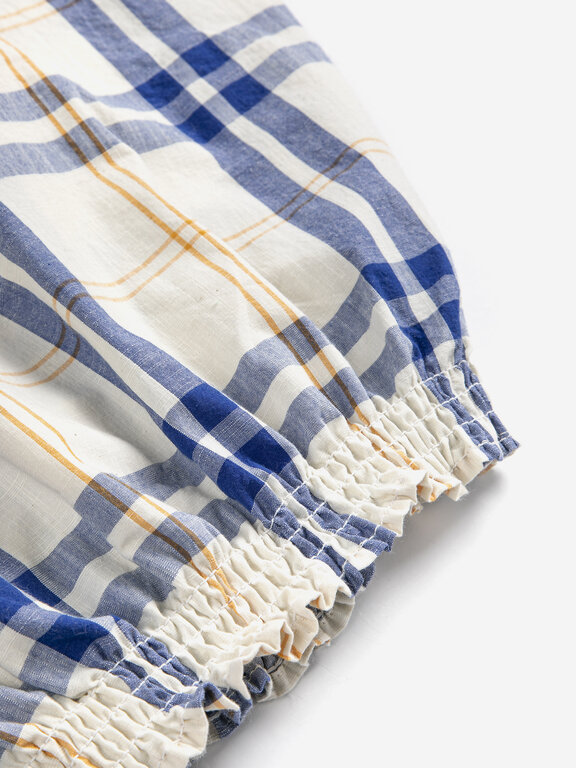 Bobo Choses fun tartan woven top // kids