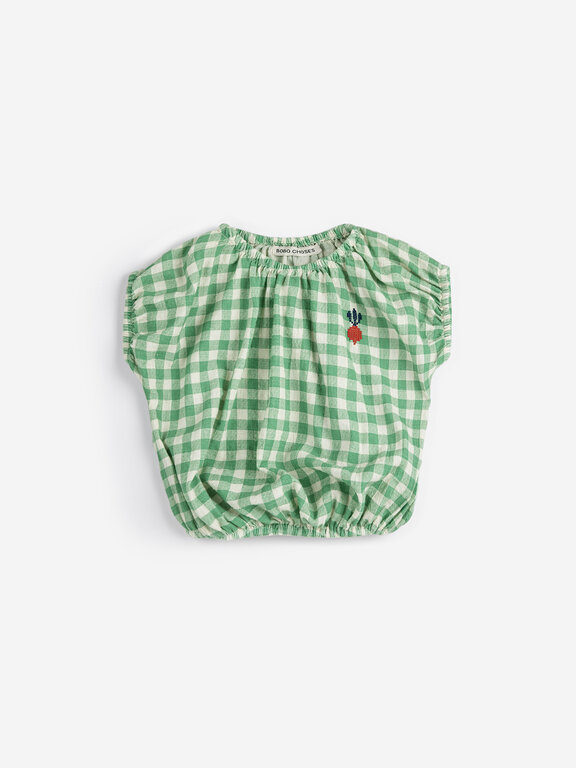 Bobo Choses pixel sugar beet vichy woven blouse // baby