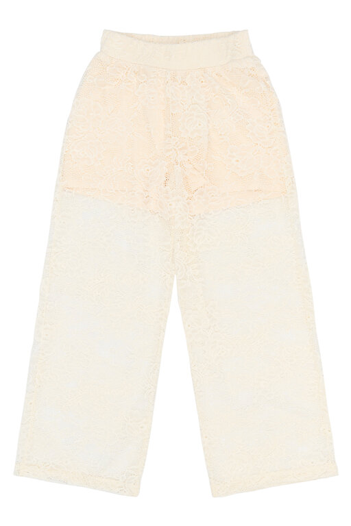 The New wide lace pants // gardenia