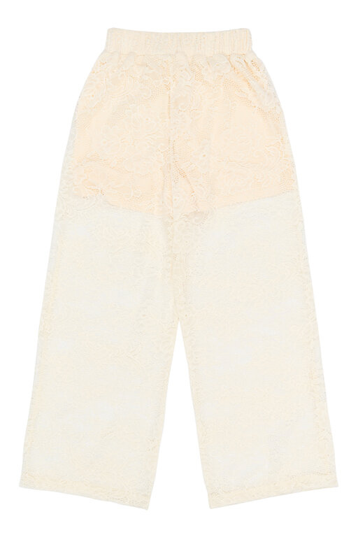 The New wide lace pants // gardenia