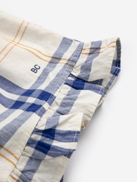Bobo Choses fun tartan ruffled woven shorts // kids