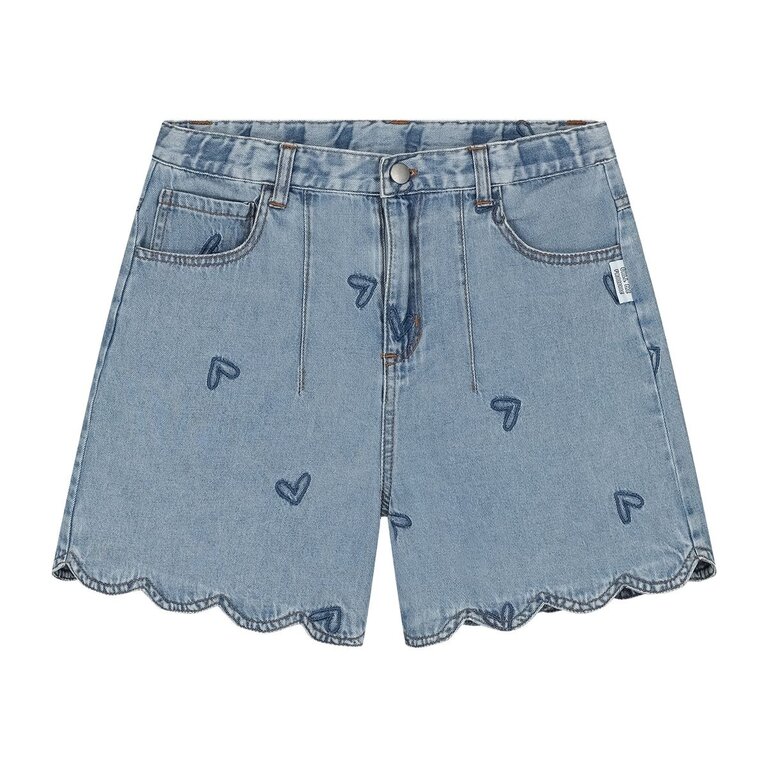 Call me Frankie denim heart shorts // blue