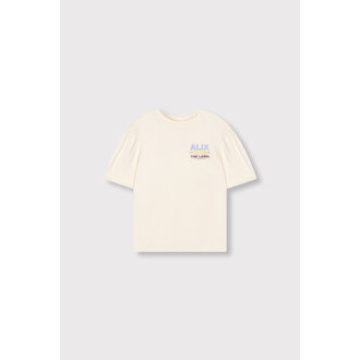 Alix the label multi colour artwork tshirt // light ecru