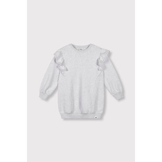Alix the label sweat ruffle dress // super light grey melange