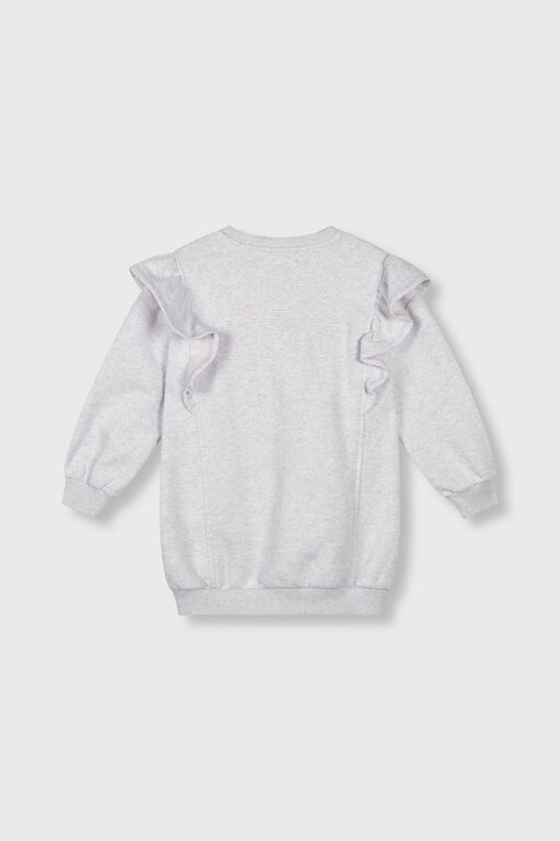 Alix the label sweat ruffle dress // super light grey melange