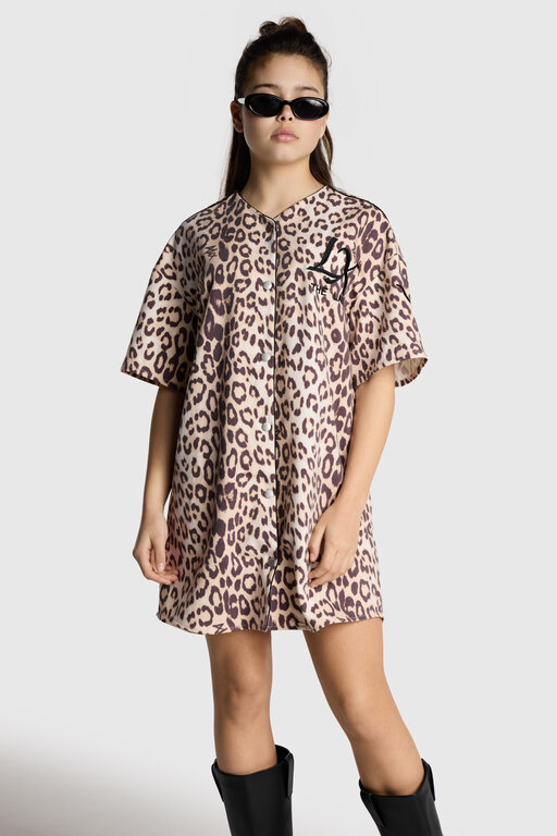 Alix the label woven baseball dress // animal