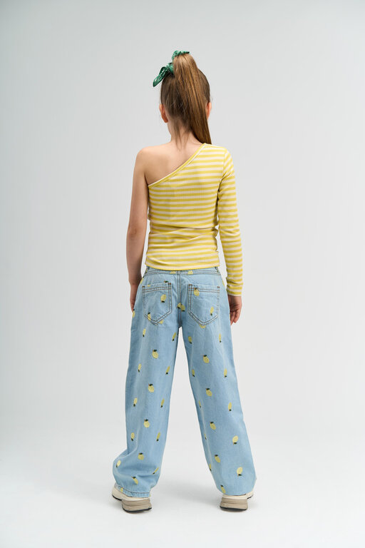 The New sia wide fit jeans // light blue denim EMB