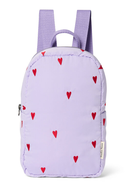 Studio Noos puffy mini backpack // purple hearts