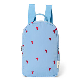 Studio Noos puffy mini backpack // light blue hearts
