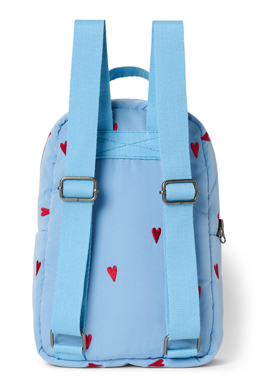 Studio Noos puffy mini backpack // light blue hearts