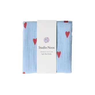 Studio Noos medium swaddle // light blue hearts