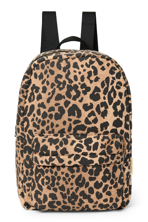 Studio Noos soft cotton midi backpack // brown leopard