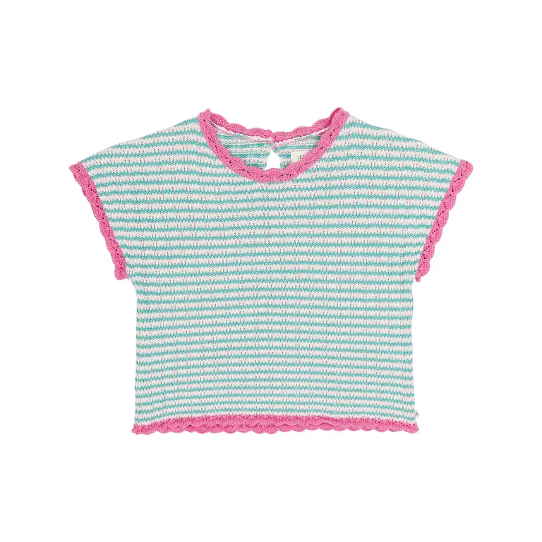 Jenest lola top // fresh green / blossom pink