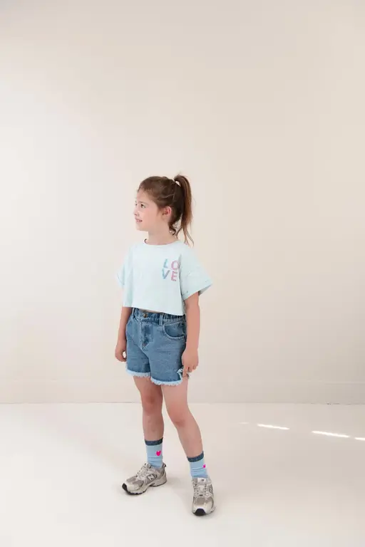 Jenest lizzy cropped tshirt // water blue