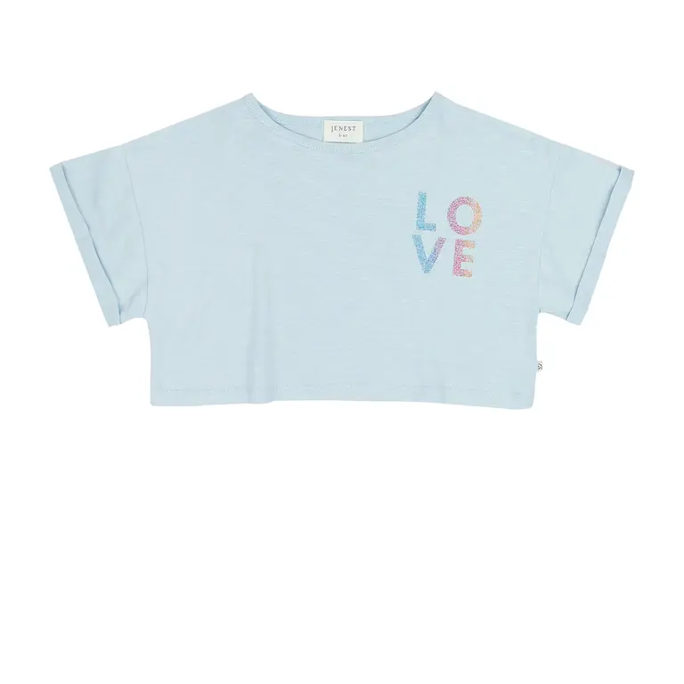 Jenest lizzy cropped tshirt // water blue