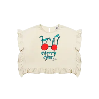 Jelly Mallow cherry frill // sleeveless t-shirt