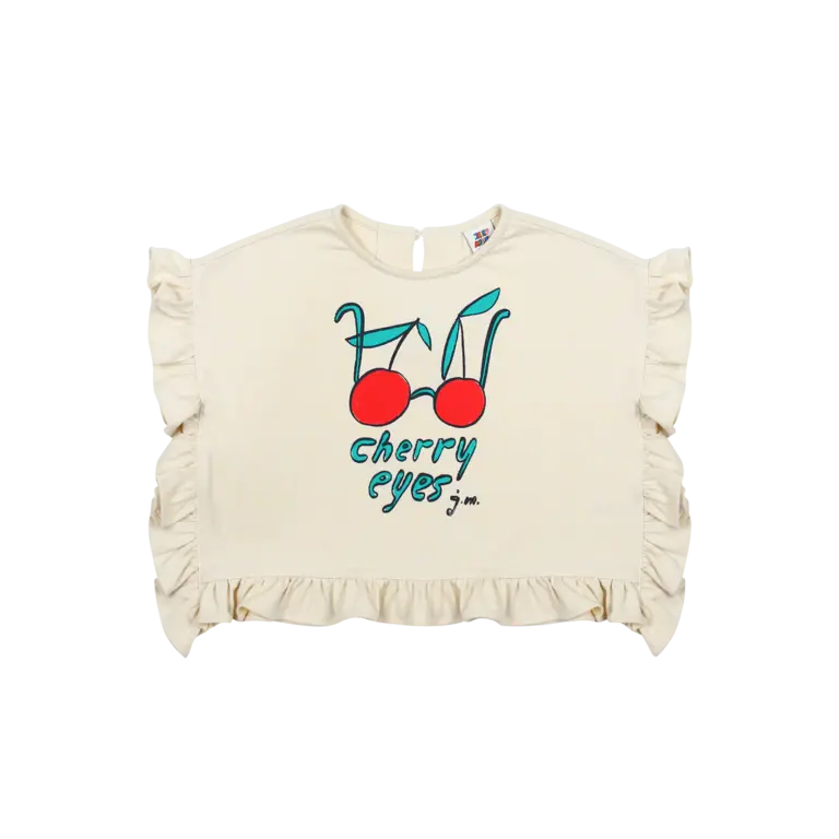 Jelly Mallow cherry frill // sleeveless t-shirt