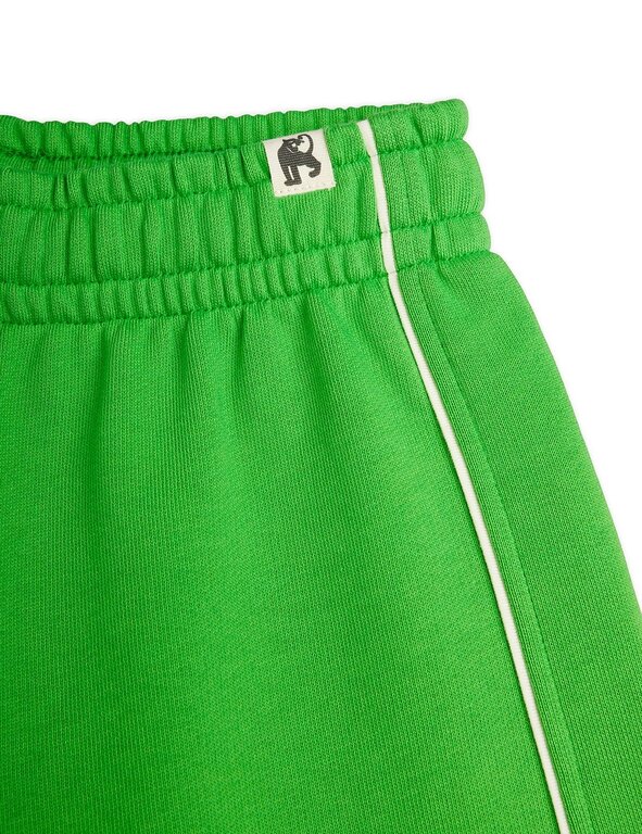 Mini Rodini plain piping sweatshorts // green
