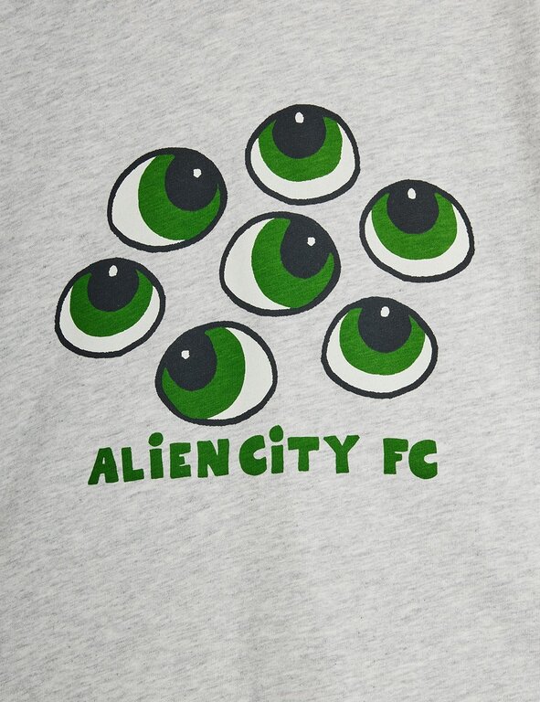 Mini Rodini eyes sp ss tee // grey melange