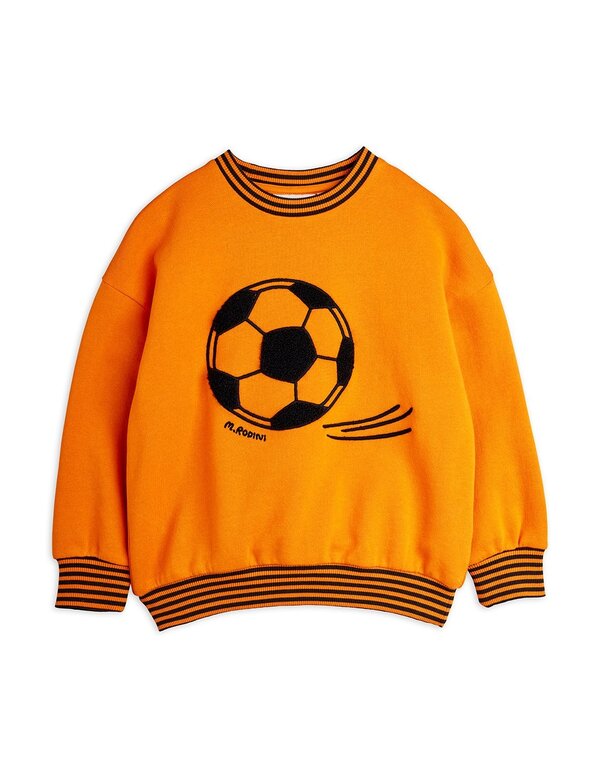 Mini Rodini football chenille sweatshirt // orange