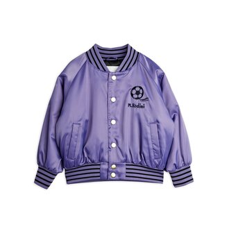 Mini Rodini soccerball chenille satin bsb jacket // purple