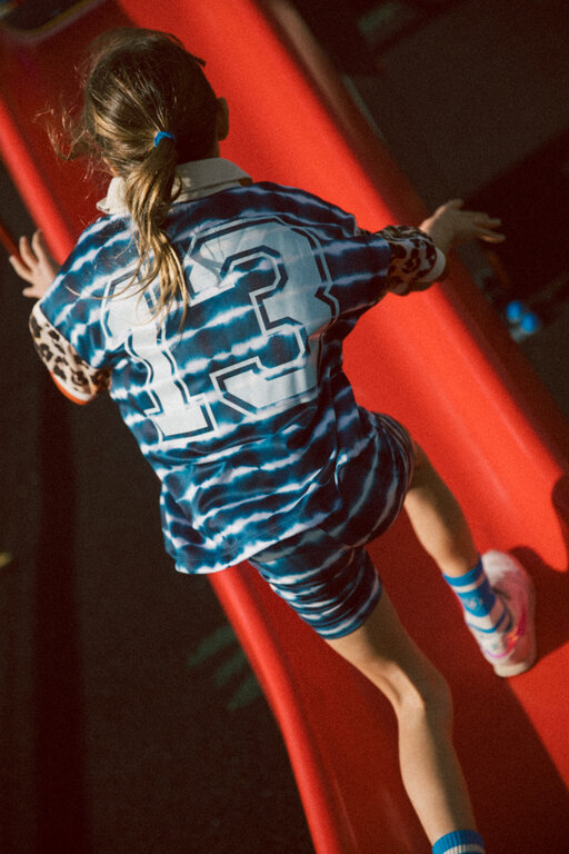 Repose Ams biker short // sea blue tie dye