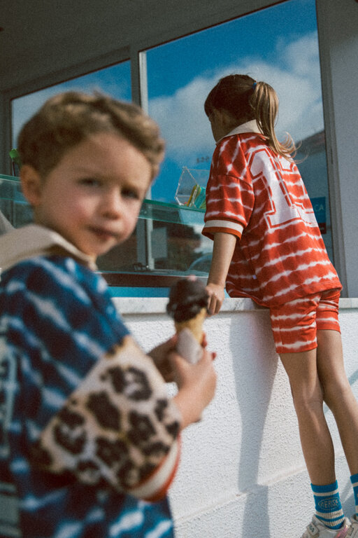 Repose Ams biker short // flame red tie dye