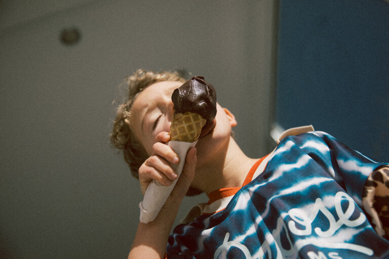 Repose Ams sport jersey ss // sea blue tie dye color block