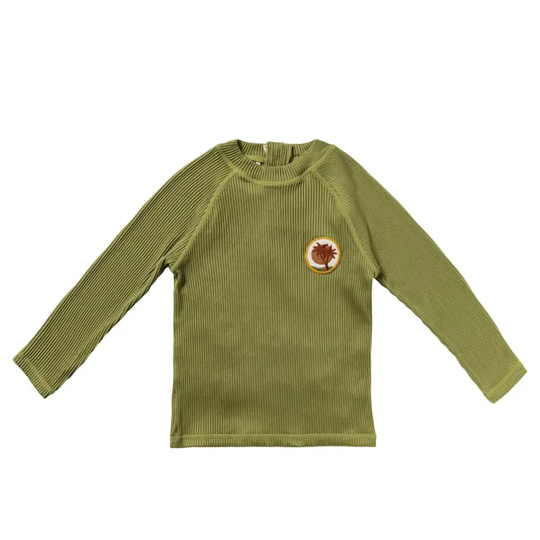 Salted Stories solid rib swim longsleeve // iguana