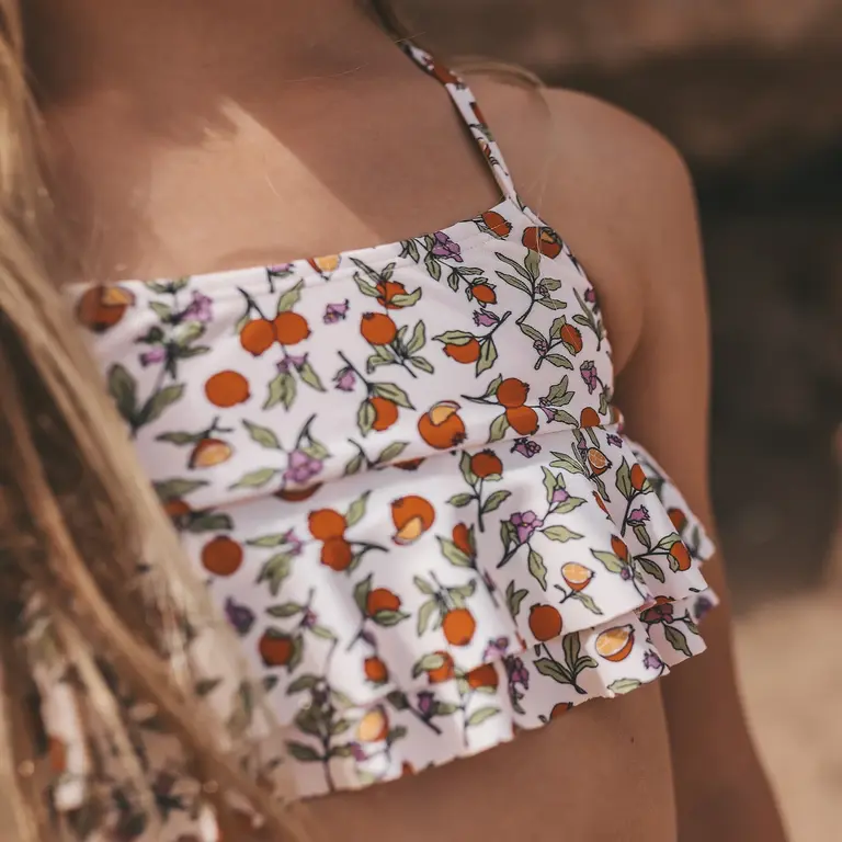 Salted Stories pomme flower bikini // white swan