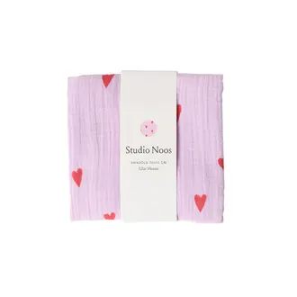 Studio Noos medium swaddle // purple hearts