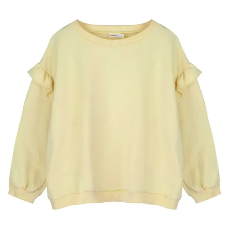 Jacky Sue lois ruffle sweater // pastel yellow