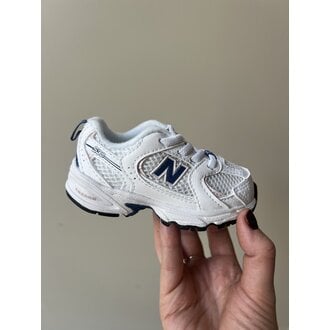 New Balance 530 toddler bungee lace // white/magic blue