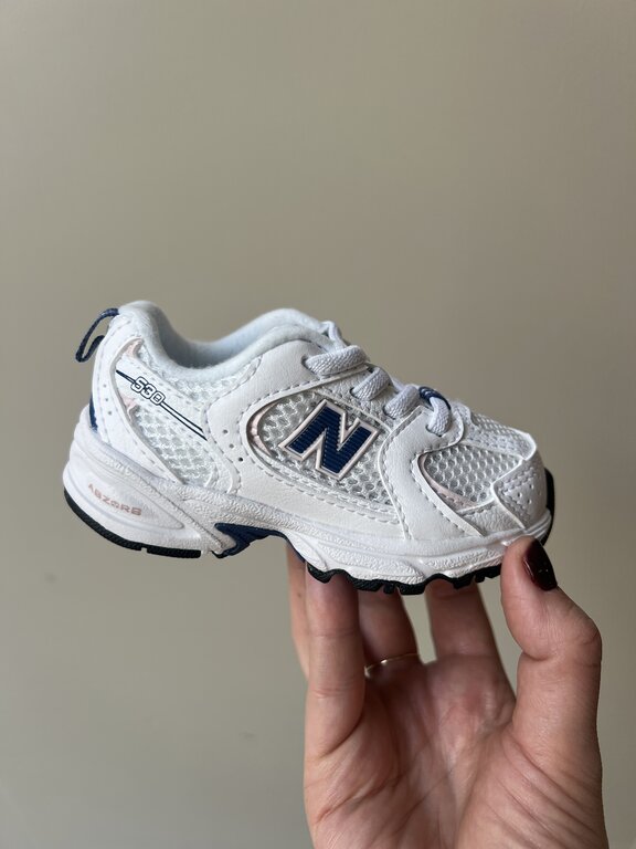 New Balance 530 toddler bungee lace // white/magic blue