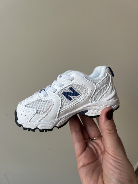 New Balance 530 toddler bungee lace // white/magic blue