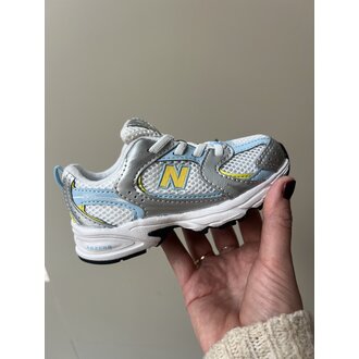 New Balance 530 kids bungee lace // light silver metallic/cloud