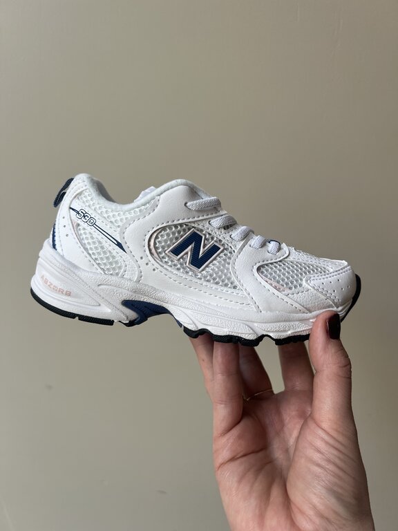 New Balance 530 kids bungee lace // white/magic blue