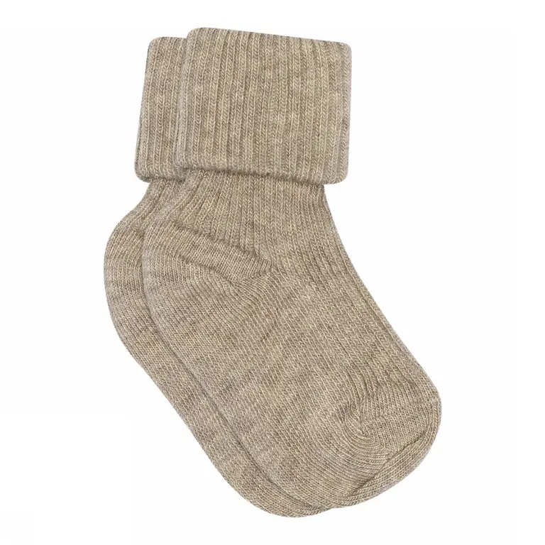 MP Denmark cotton rib baby socks 533 // 489 light brown melange